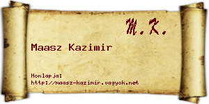 Maasz Kazimir névjegykártya